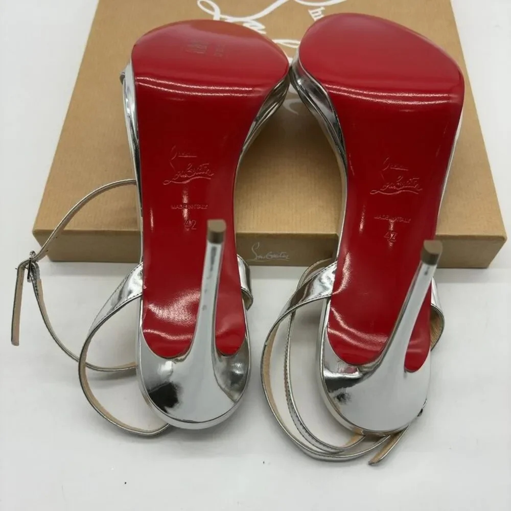 Christian Louboutin Silver Strappy Heels